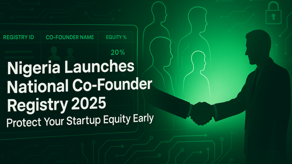 Nigeria Launches National Co-Founder Registry 2025 – Protect Your Startup Equity Early